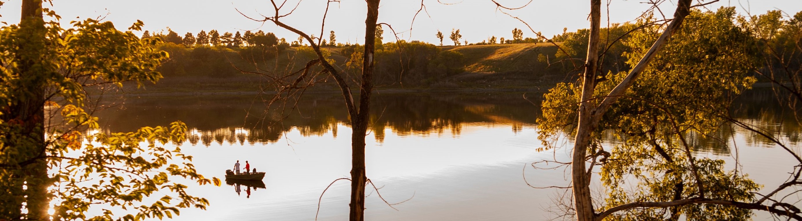 lake and fishing boat