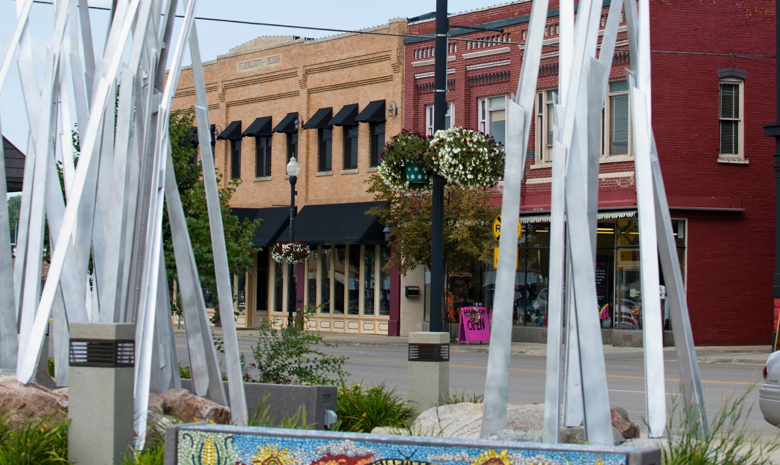 downtown street and businesses